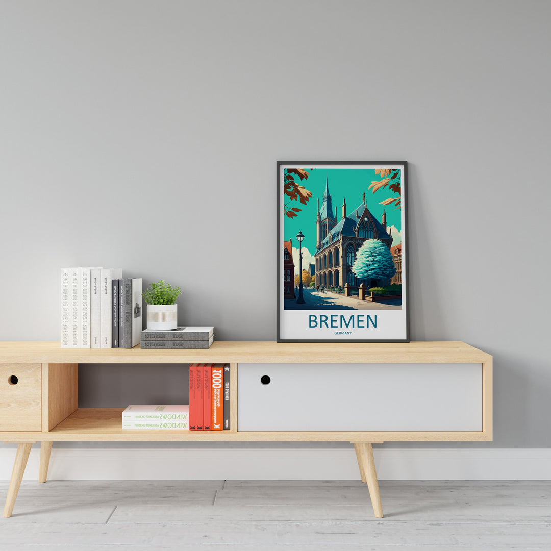 Bremen Travel Print Wall Art Bremen Wall Hanging Home Décor Bremen Gift Art Lovers Germany Art Lover Gift Bremen Art Bremen Travel Gift
