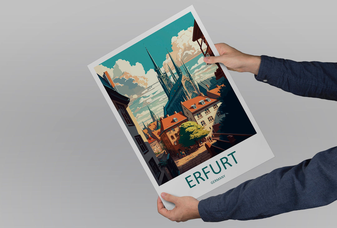 Erfurt Travel Print Wall Art Erfurt Wall Hanging Home Décor Erfurt Gift Art Lovers Germany Art Lover Gift Erfurt Art Erfurt Travel Gift