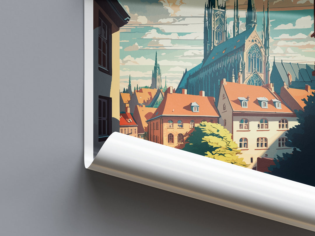 Erfurt Travel Print Wall Art Erfurt Wall Hanging Home Décor Erfurt Gift Art Lovers Germany Art Lover Gift Erfurt Art Erfurt Travel Gift