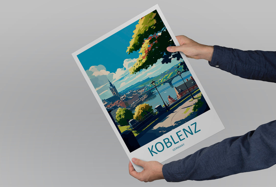 Koblenz Travel Print Wall Art Koblenz Wall Hanging Home Décor Koblenz Gift Art Lovers Germany Art Lover Gift Koblenz Art Travel Gift