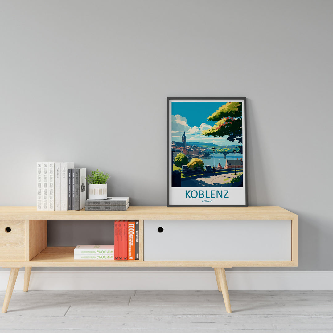 Koblenz Travel Print Wall Art Koblenz Wall Hanging Home Décor Koblenz Gift Art Lovers Germany Art Lover Gift Koblenz Art Travel Gift