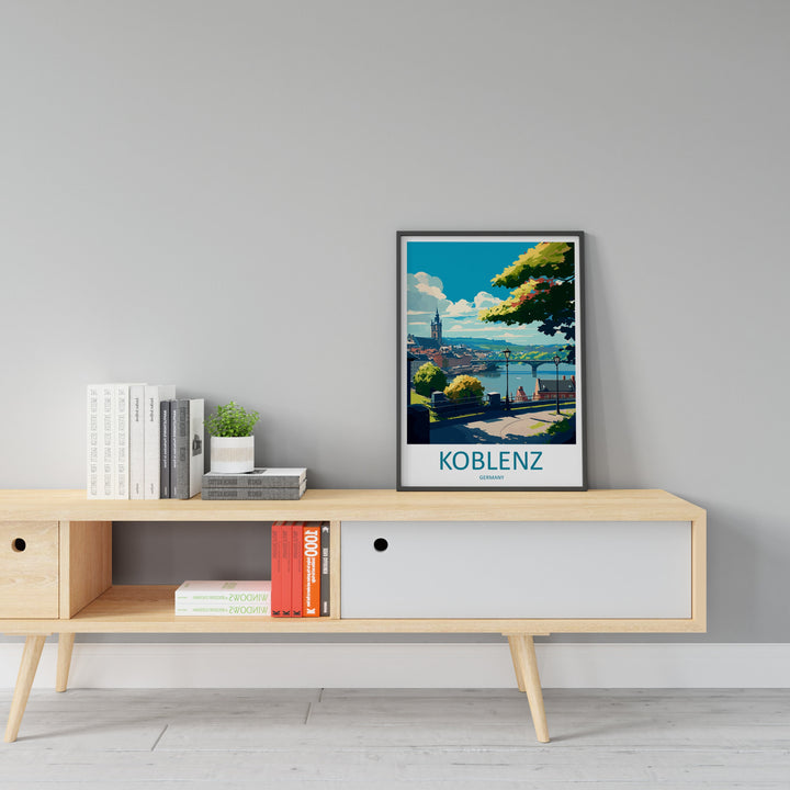 Koblenz Travel Print Wall Art Koblenz Wall Hanging Home Décor Koblenz Gift Art Lovers Germany Art Lover Gift Koblenz Art Travel Gift