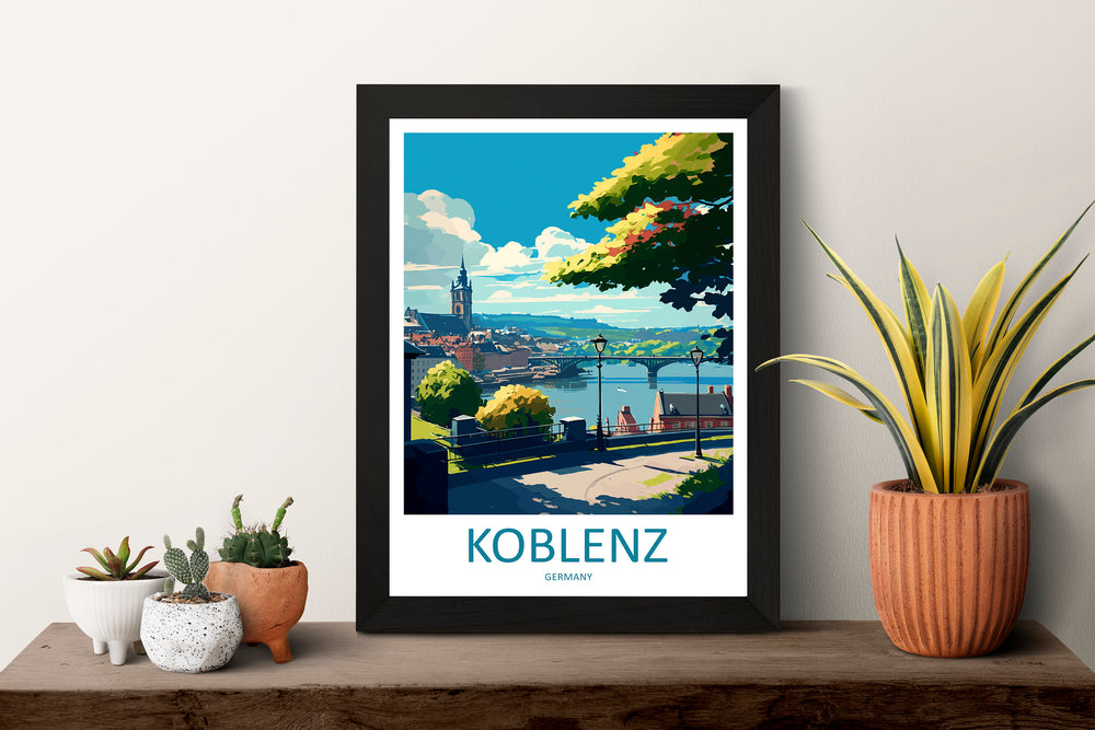Koblenz Travel Print Wall Art Koblenz Wall Hanging Home Décor Koblenz Gift Art Lovers Germany Art Lover Gift Koblenz Art Travel Gift