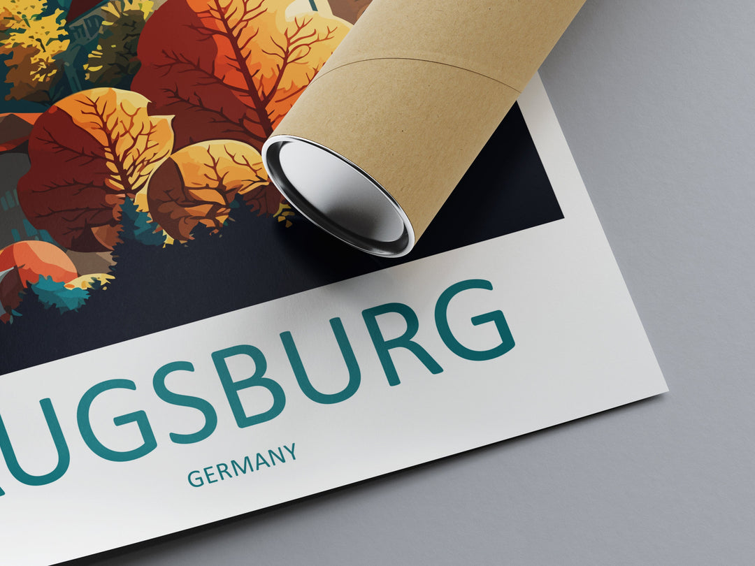 Augsburg Travel Print Wall Art Augsburg Wall Hanging Home Décor Augsburg Gift Art Lovers Germany Art Lover Gift Augsburg Art Travel Gift