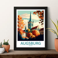 Augsburg Travel Print Wall Art Augsburg Wall Hanging Home Décor Augsburg Gift Art Lovers Germany Art Lover Gift Augsburg Art Travel Gift