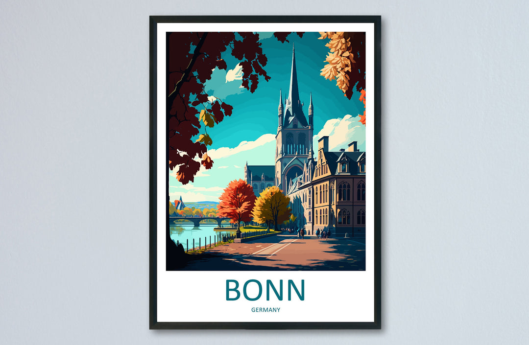 Bonn Travel Print Wall Art Bonn Wall Hanging Home Décor Bonn Gift Art Lovers Germany Art Lover Gift Bonn Art Travel Gift