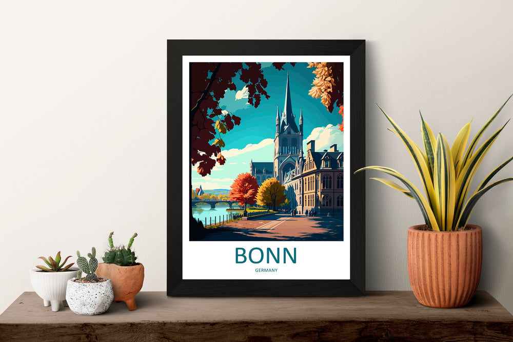 Bonn Travel Print Wall Art Bonn Wall Hanging Home Décor Bonn Gift Art Lovers Germany Art Lover Gift Bonn Art Travel Gift