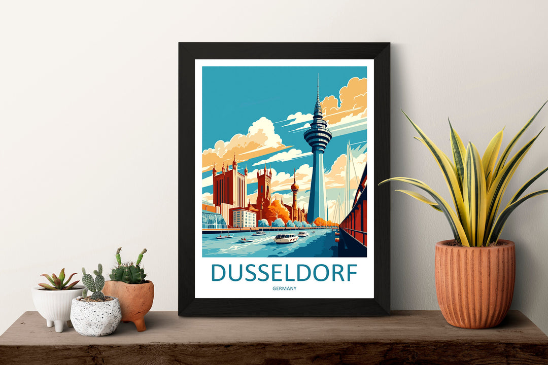 Dusseldorf Travel Print Wall Art Dusseldorf Wall Hanging Home Décor Dusseldorf Gift Art Lovers Germany Art Lover Gift Dusseldorf Travel Gift