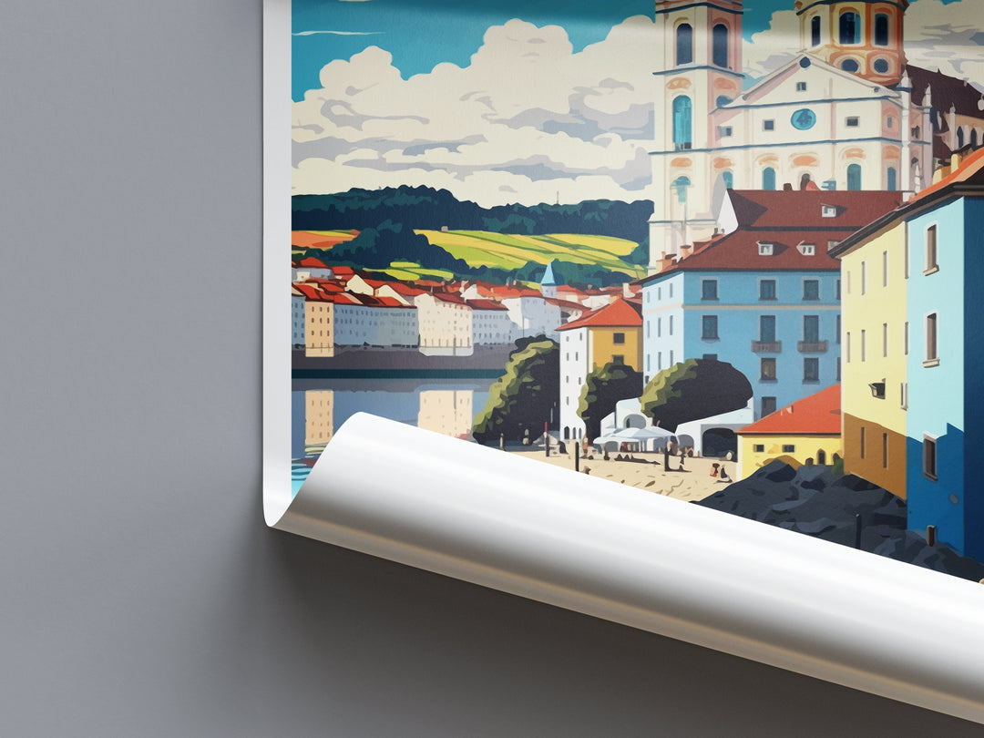 Passau Travel Print Wall Art Passau Wall Hanging Home Décor Passau Gift Art Lovers Germany Art Lover Gift Passau Art Travel Gift Passau