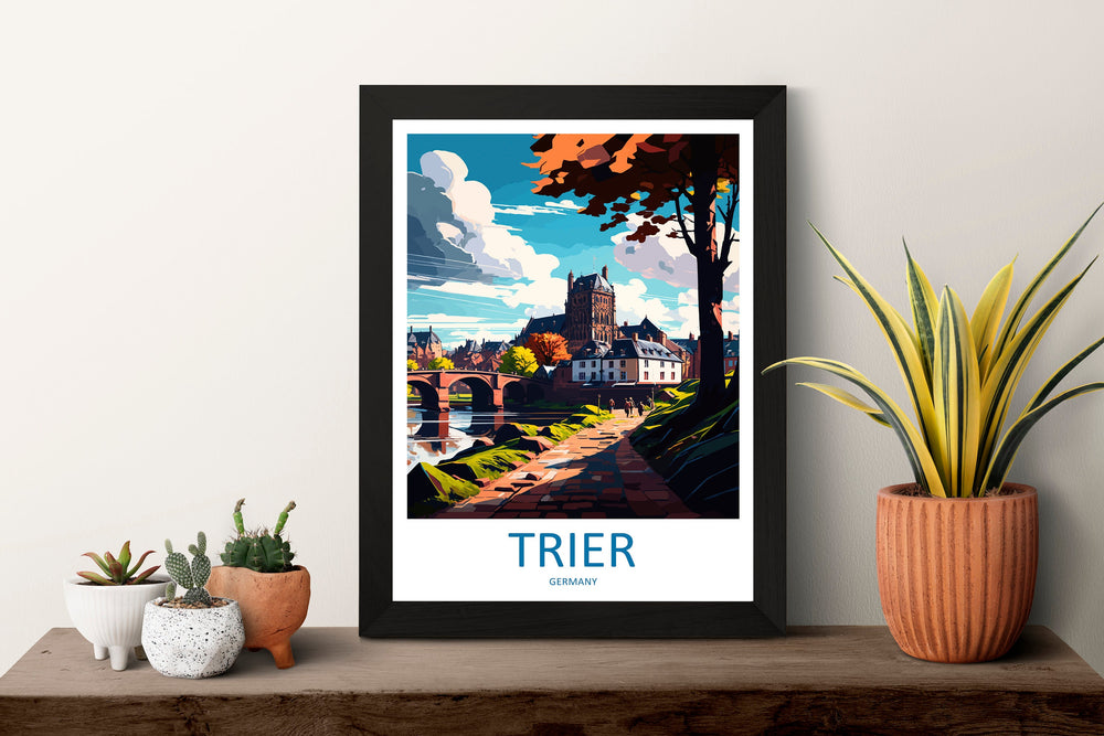 Trier Travel Print Wall Art Trier Wall Hanging Home Décor Trier Gift Art Lovers Germany Art Lover Gift Trier Art Travel Gift Trier Germany