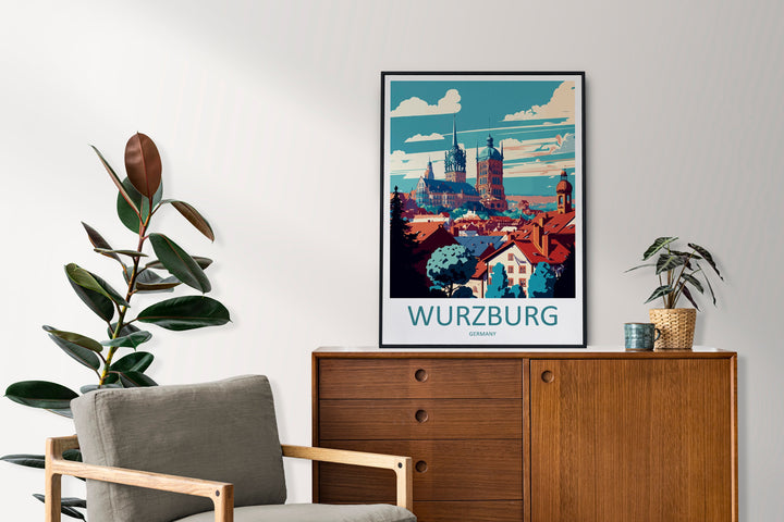 Wurzburg Travel Print Wall Art Wurzburg Wall Hanging Home Décor Wurzburg Gift Art Lovers Germany Art Lover Gift Wurzburg Art Travel Gift