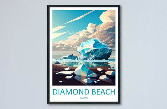 Diamond Beach Travel Print Wall Art Diamond Beach Wall Hanging Home Décor Diamond Beach Gift Art Lovers Iceland Art Lover Gift Diamond Beach