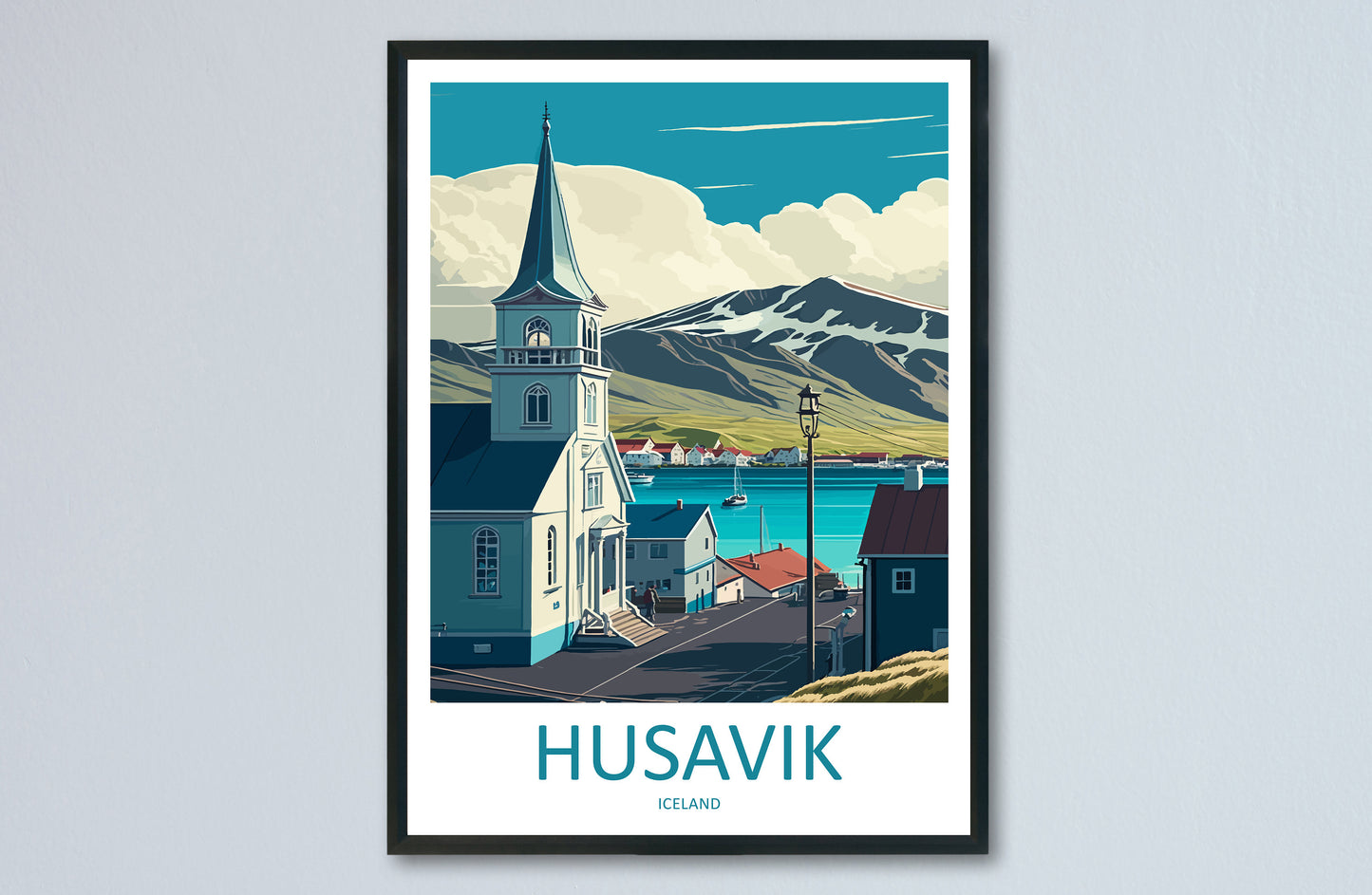 Husavik Travel Print Wall Art Husavik Wall Hanging Home Décor Husavik Gift Art Lovers Iceland Art Lover Gift Husavik Wall Decor Artwork