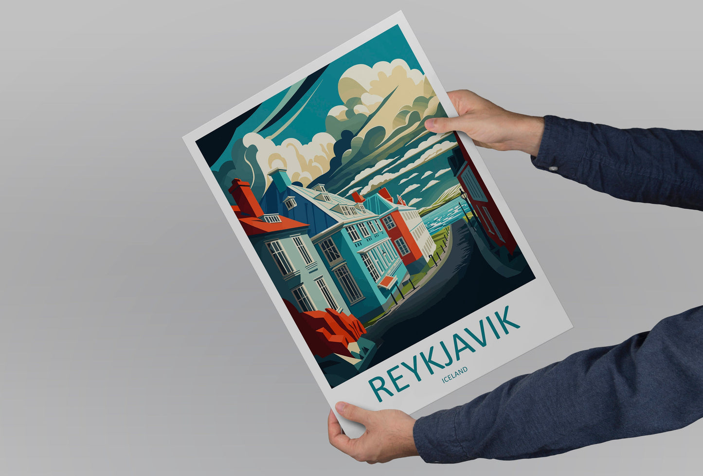Reykjavik Travel Print Wall Art Reykjavik Wall Hanging Home Décor Reykjavik Gift Art Lovers Iceland Art Lover Gift Reykjavik Wall Decor