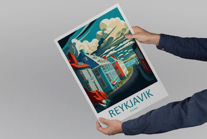 Reykjavik Travel Print Wall Art Reykjavik Wall Hanging Home Décor Reykjavik Gift Art Lovers Iceland Art Lover Gift Reykjavik Wall Decor