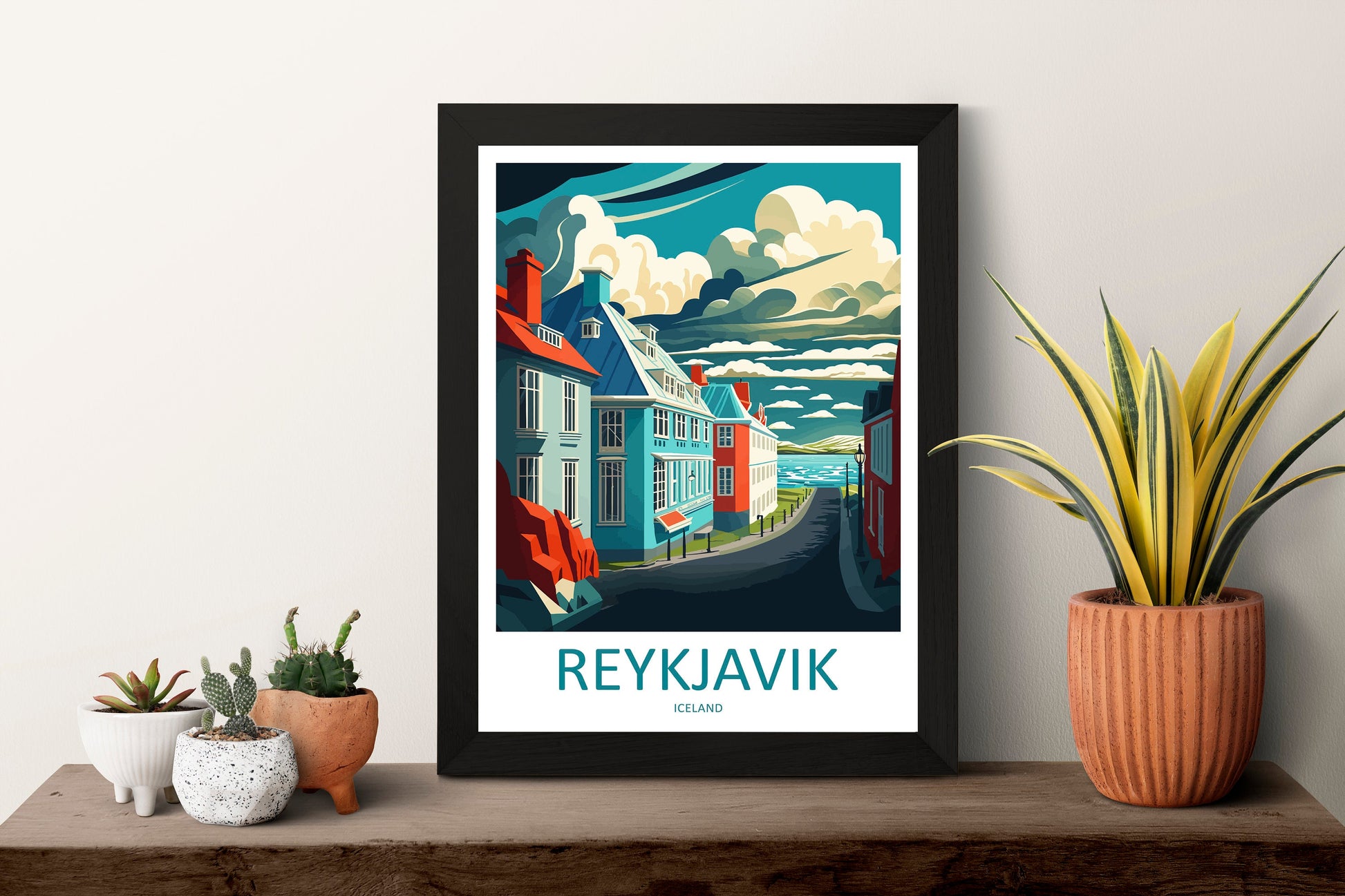 Reykjavik Travel Print Wall Art Reykjavik Wall Hanging Home Décor Reykjavik Gift Art Lovers Iceland Art Lover Gift Reykjavik Wall Decor