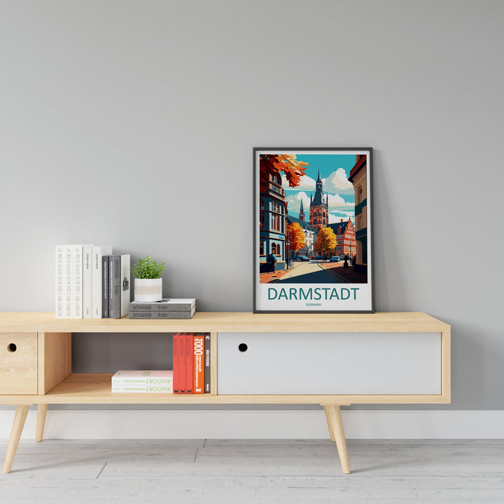 Darmstadt Travel Print Wall Art Darmstadt Wall Hanging Home Décor Darmstadt Gift Art Lovers Germany Art Lover Gift Darmstadt Art Travel Gift