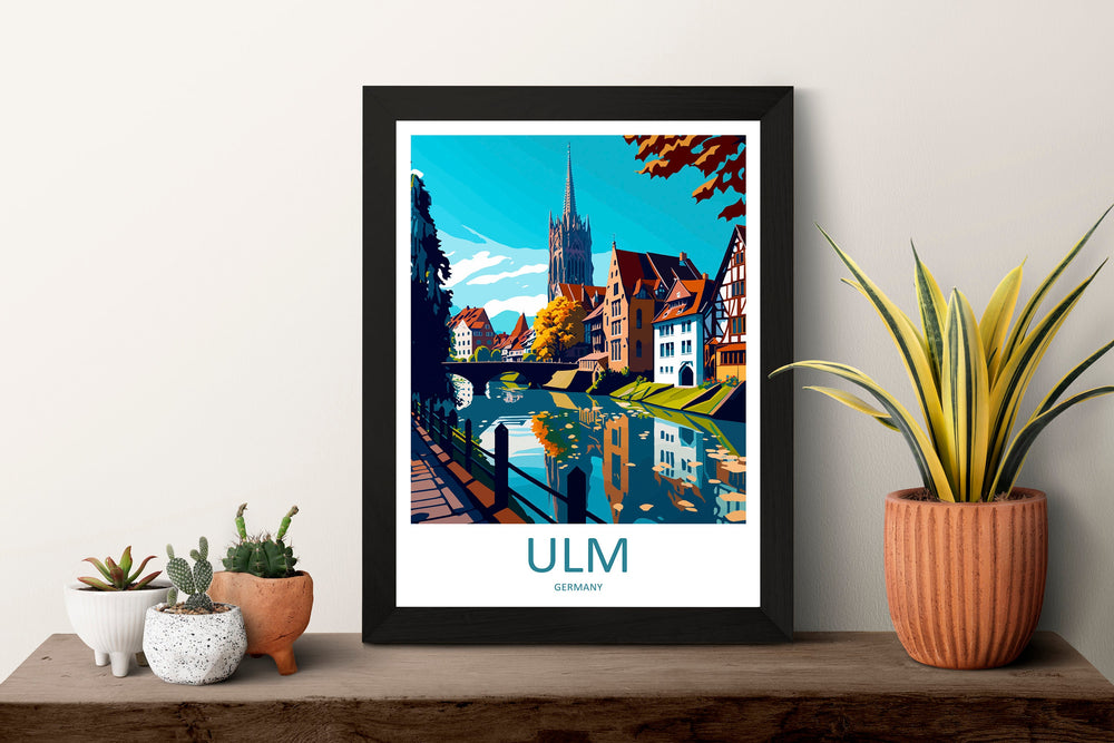 Ulm Travel Print Wall Art Ulm Wall Hanging Home Décor Ulm Gift Art Lovers Germany Art Lover Gift Ulm Art Travel Gift Poster