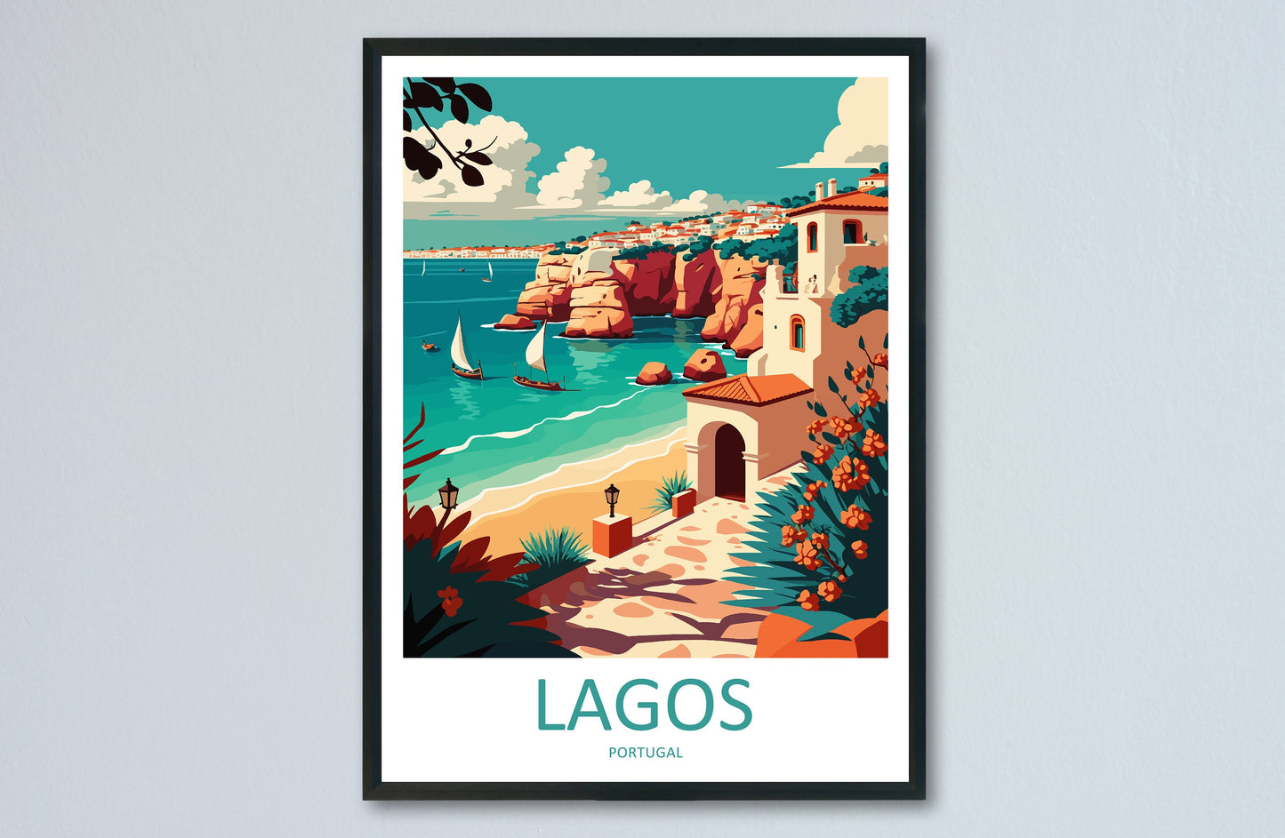 Lagos Travel Print Wall Art Lagos Wall Hanging Home Décor Lagos Gift Art Lovers Portugal Art Lover Gift Lagos Wall Décor Lagos Travel Art