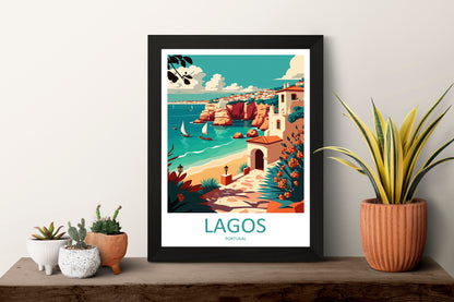 Lagos Travel Print Wall Art Lagos Wall Hanging Home Décor Lagos Gift Art Lovers Portugal Art Lover Gift Lagos Wall Décor Lagos Travel Art
