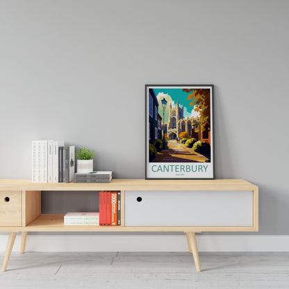Canterbury Travel Print Wall Art Canterbury Wall Hanging Home Décor Canterbury Gift Art Lovers Art Lover Gift Canterbury Travel Art Gift