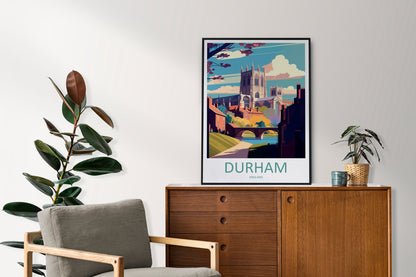 Durham Travel Print Wall Art Durham Wall Hanging Home Décor Durham Gift Art Lovers England Art Lover Gift Durham Travel Art Gift