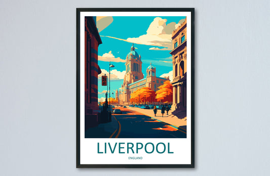 Liverpool Travel Print Wall Art Liverpool Wall Hanging Home Décor Liverpool Gift Art Lovers England Art Lover Gift Liverpool Travel Art Gift