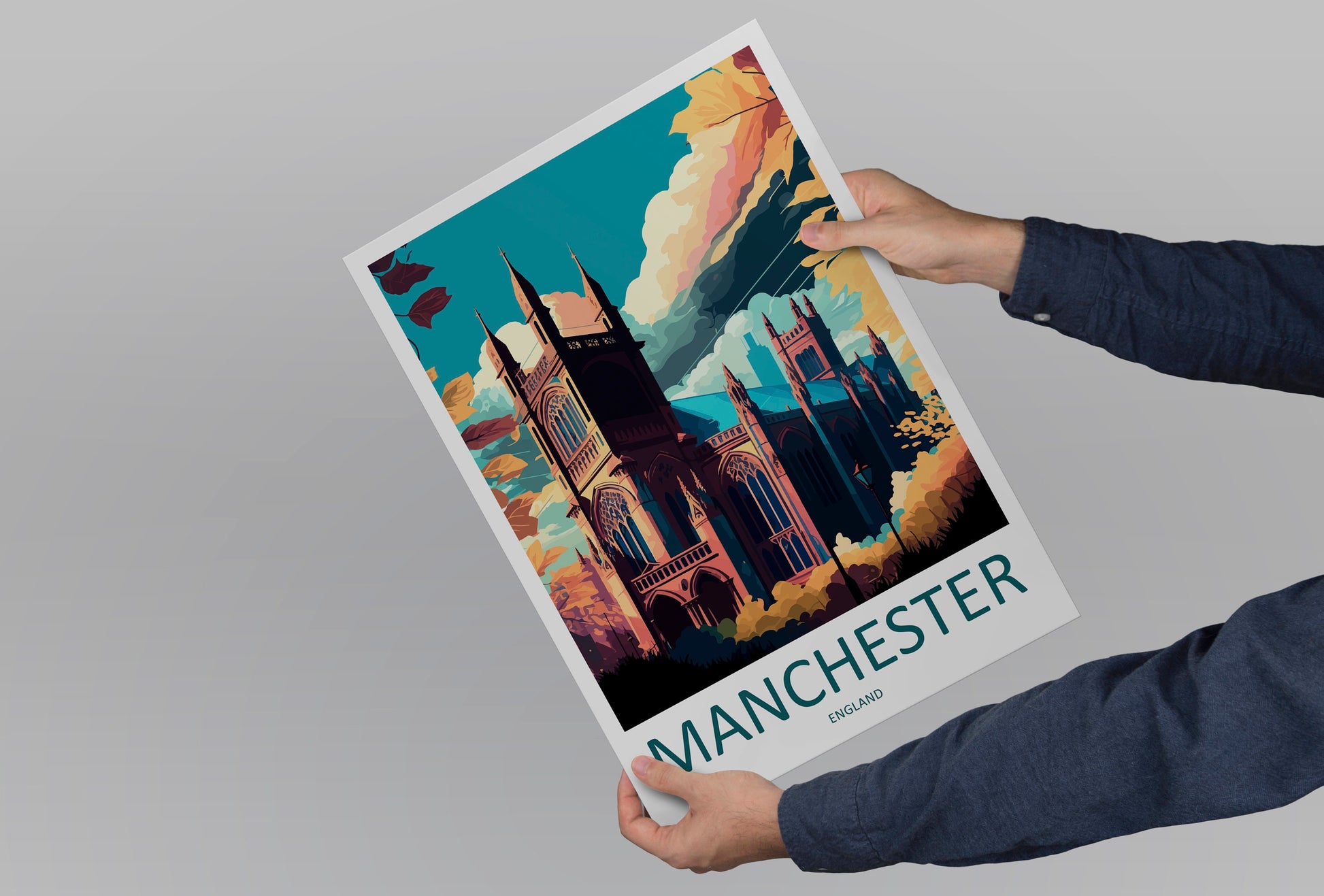 Manchester Travel Print Wall Art Manchester Wall Hanging Home Décor Manchester Gift Art Lovers England Art Lover Gift Manchester Travel Art