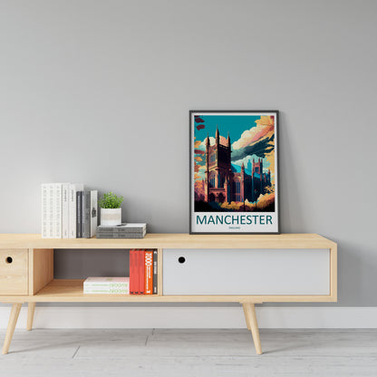 Manchester Travel Print Wall Art Manchester Wall Hanging Home Décor Manchester Gift Art Lovers England Art Lover Gift Manchester Travel Art