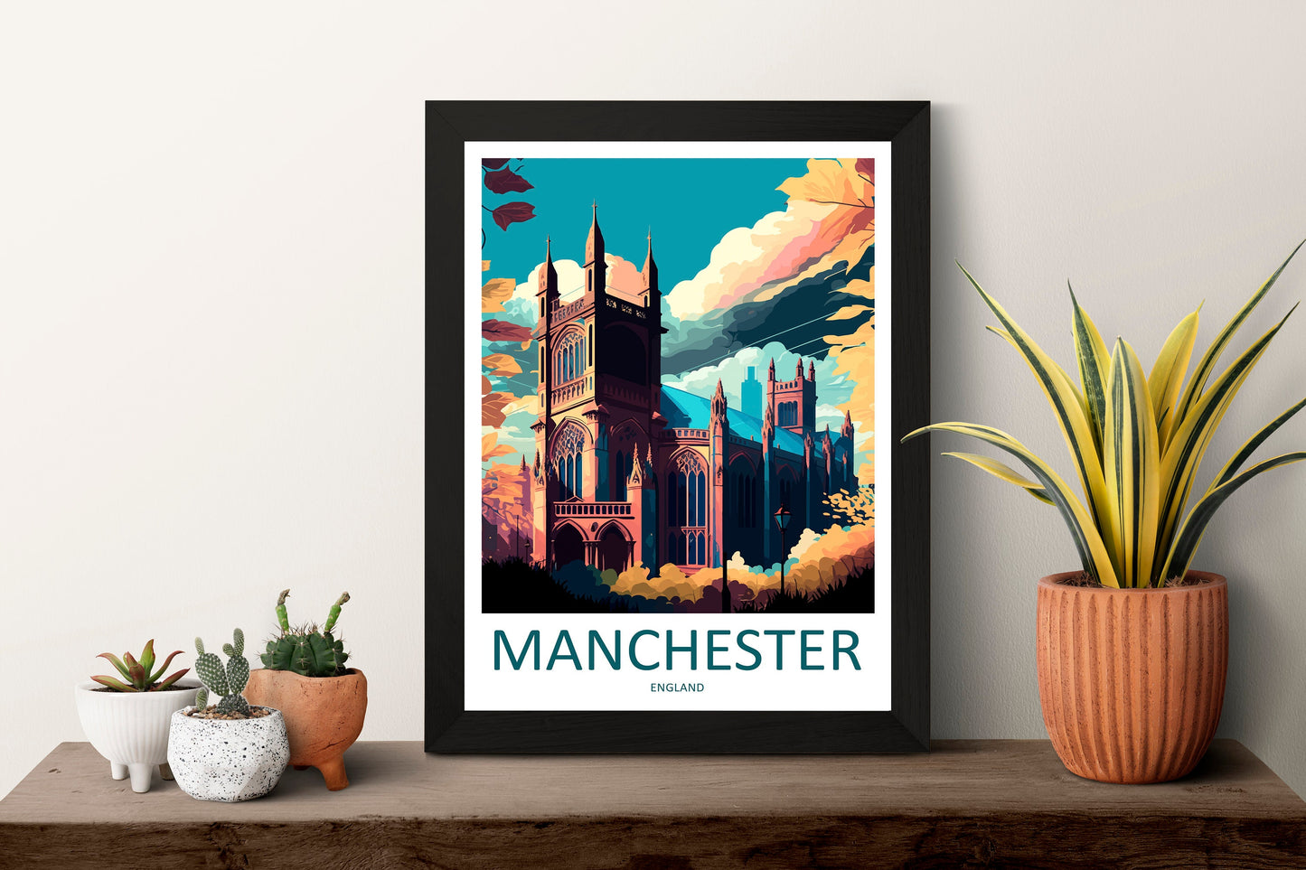 Manchester Travel Print Wall Art Manchester Wall Hanging Home Décor Manchester Gift Art Lovers England Art Lover Gift Manchester Travel Art