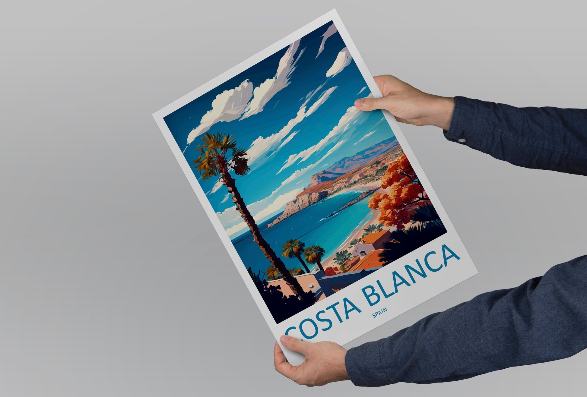 Costa Blanca Travel Print Wall Art Costa Blanca Wall Hanging Home Décor Costa Blanca Gift Art Lovers Spain Art Lover Gift Costa Blanca Print