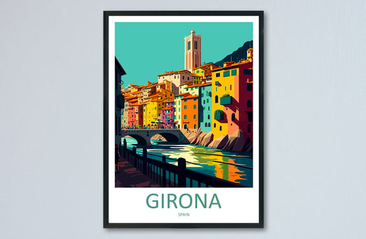 Girona Travel Print Wall Art Girona Wall Hanging Home Décor Girona Gift Art Lovers Spain Art Lover Gift Girona Wall Décor Girona Spain Print