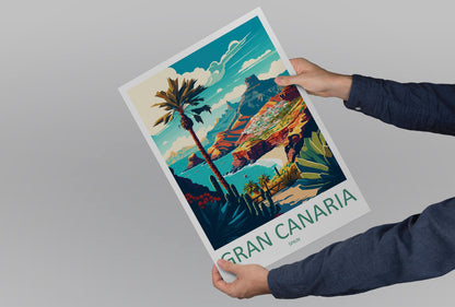 Gran Canaria Travel Print Wall Art Gran Canaria Wall Hanging Home Décor Gran Canaria Gift Art Lovers Spain Art Lover Gift Gran Canaria Print