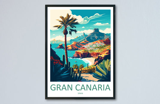 Gran Canaria Travel Print Wall Art Gran Canaria Wall Hanging Home Décor Gran Canaria Gift Art Lovers Spain Art Lover Gift Gran Canaria Print