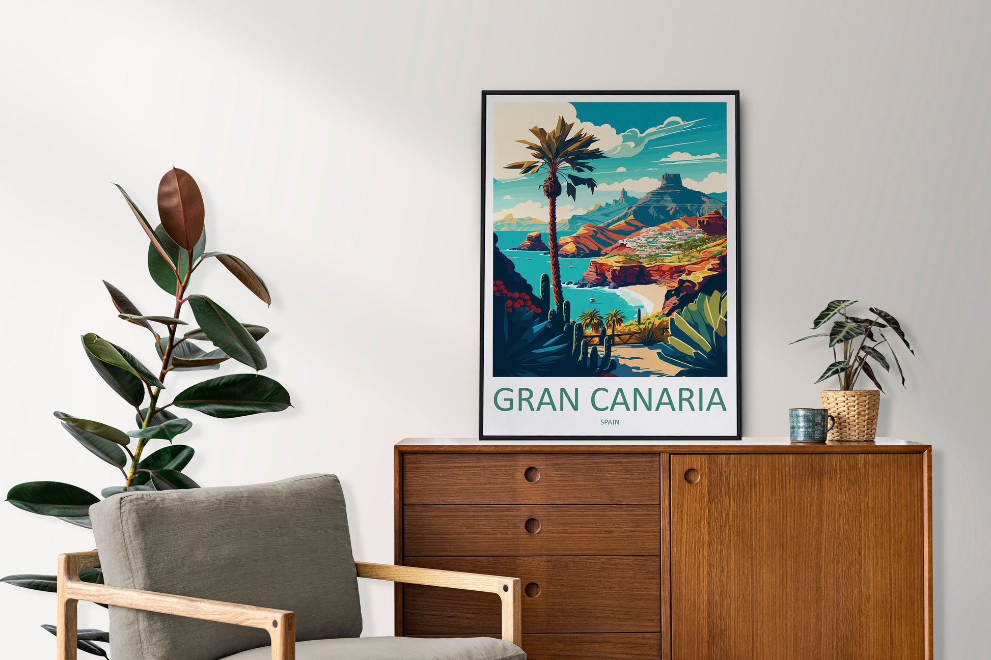 Gran Canaria Travel Print Wall Art Gran Canaria Wall Hanging Home Décor Gran Canaria Gift Art Lovers Spain Art Lover Gift Gran Canaria Print