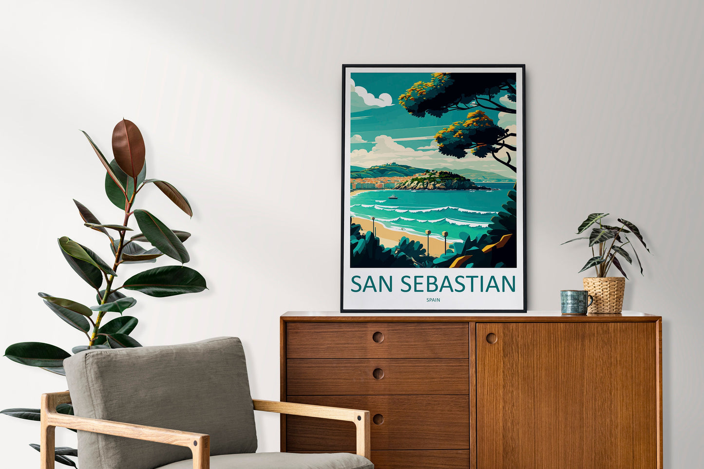 San Sebastian Travel Print Wall Art San Sebastian Wall Hanging Home Décor San Sebastian Gift Art Lovers Spain Art Lover Gift San Sebastian