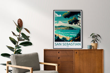 San Sebastian Travel Print Wall Art San Sebastian Wall Hanging Home Décor San Sebastian Gift Art Lovers Spain Art Lover Gift San Sebastian