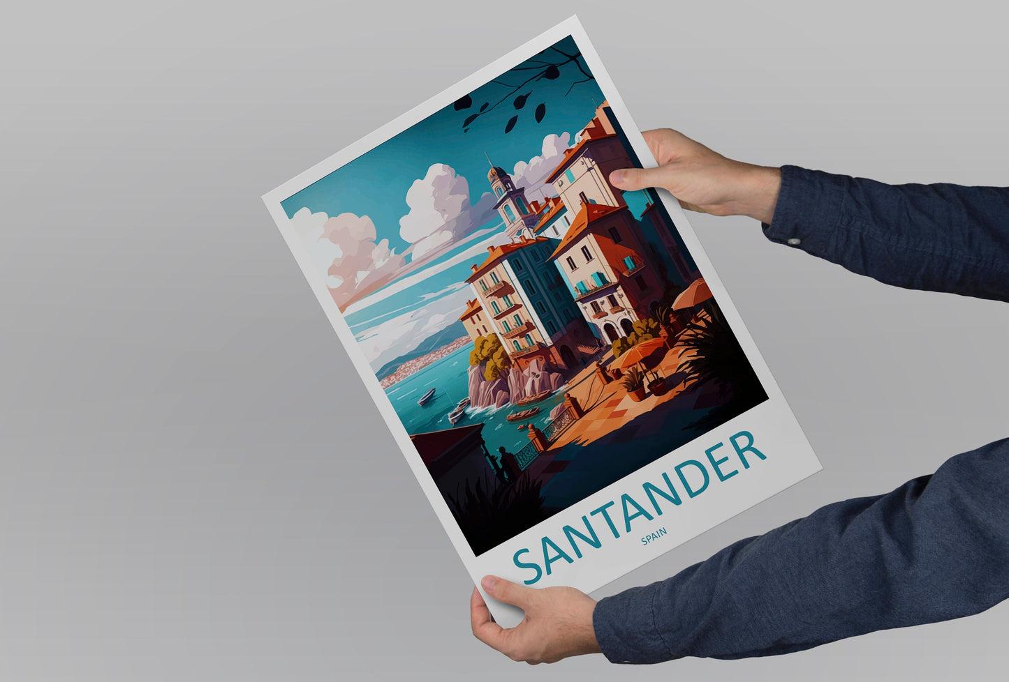 Santander Travel Print Wall Art Santander Wall Hanging Home Décor Santander Gift Art Lovers Spain Art Lover Gift Santander Print Spain Art