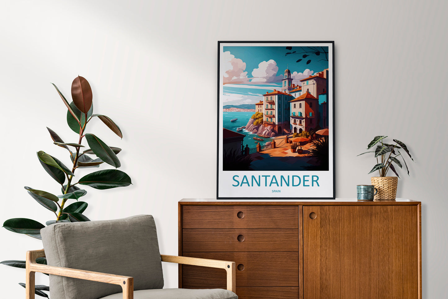 Santander Travel Print Wall Art Santander Wall Hanging Home Décor Santander Gift Art Lovers Spain Art Lover Gift Santander Print Spain Art