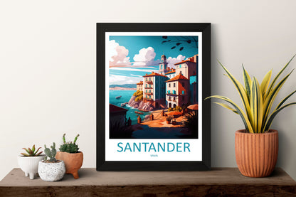 Santander Travel Print Wall Art Santander Wall Hanging Home Décor Santander Gift Art Lovers Spain Art Lover Gift Santander Print Spain Art
