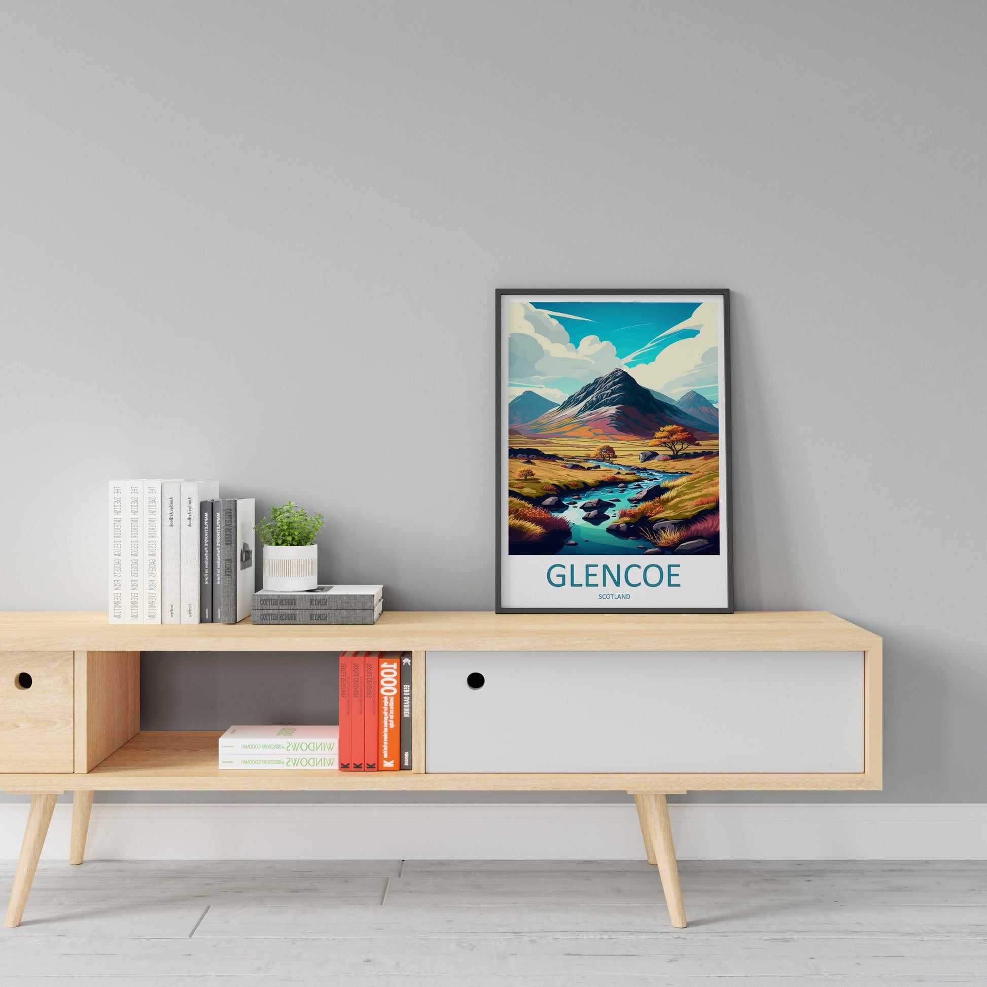 Glencoe Travel Print Wall Art Glencoe Wall Hanging Home Décor Glencoe Gift Art Lovers Scotland Art Lover Gift Glencoe Travel Artwork