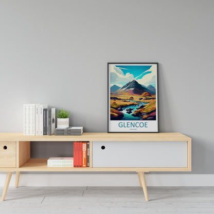 Glencoe Travel Print Wall Art Glencoe Wall Hanging Home Décor Glencoe Gift Art Lovers Scotland Art Lover Gift Glencoe Travel Artwork