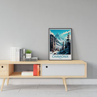 Chamonix Travel Print Wall Art Chamonix Wall Hanging Home Décor Chamonix Gift Art Lovers Ski Art Lover Gift Chamonix Print Skiing Artwork