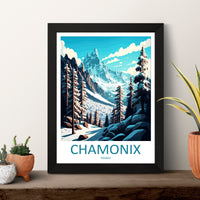 Chamonix Travel Print Wall Art Chamonix Wall Hanging Home Décor Chamonix Gift Art Lovers Ski Art Lover Gift Chamonix Print Skiing Artwork