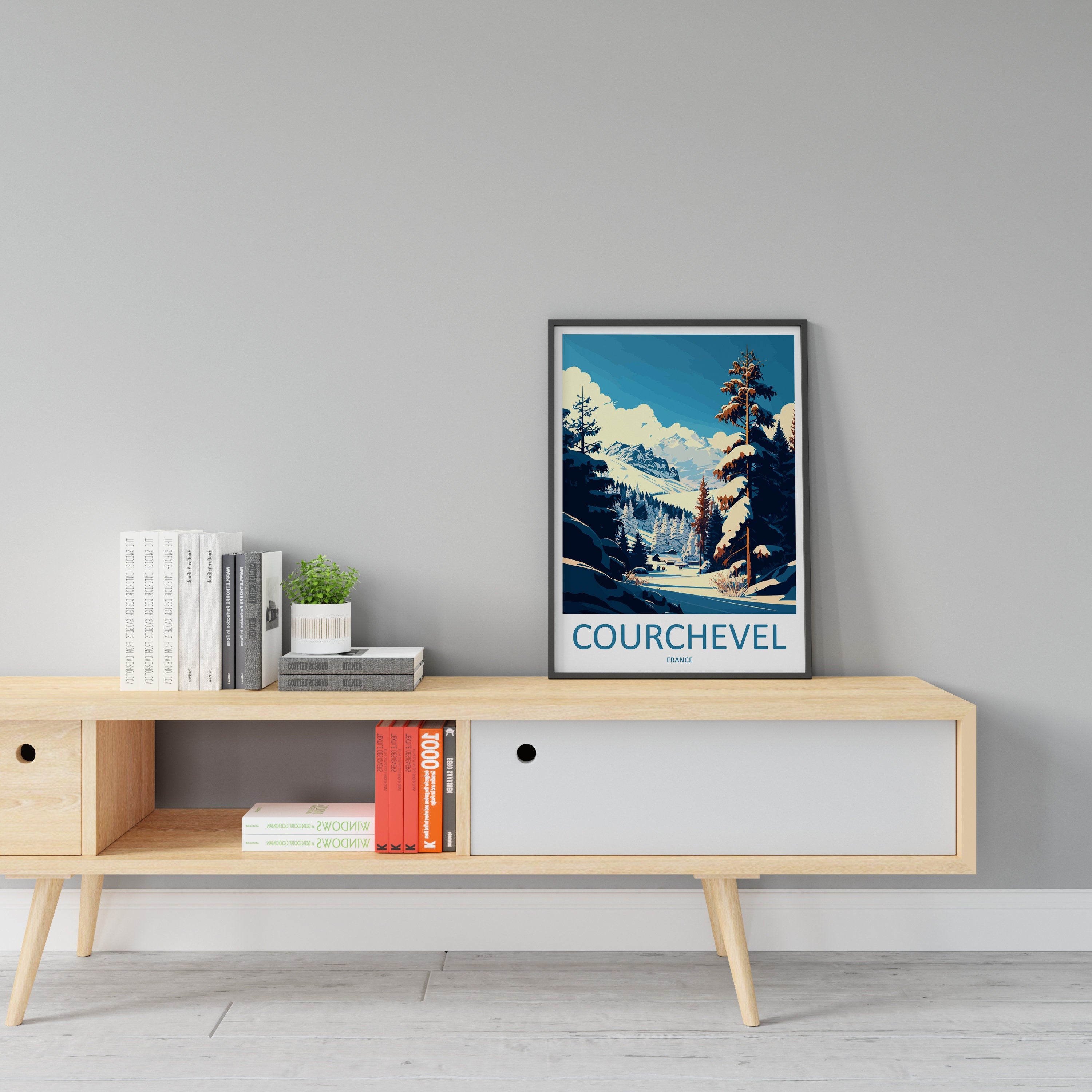 Courchevel Travel Print Wall Art Courchevel Wall Hanging Home Décor Courchevel Gift Art Lovers Ski Art Lover Gift Courchevel Print Skiing