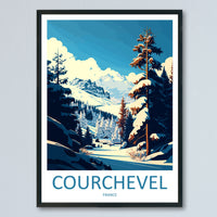 Courchevel Travel Print Wall Art Courchevel Wall Hanging Home Décor Courchevel Gift Art Lovers Ski Art Lover Gift Courchevel Print Skiing