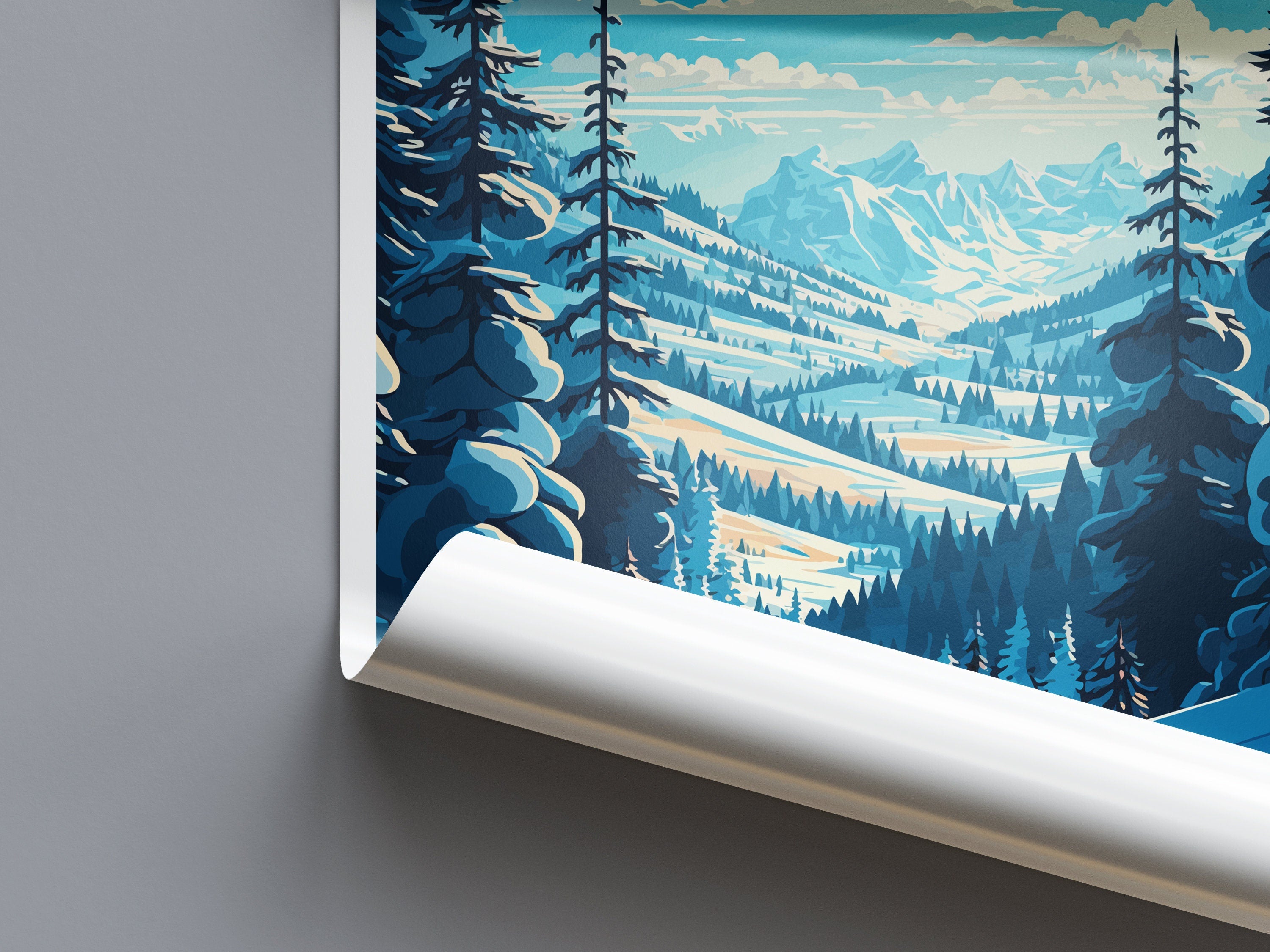 La Plagne Travel Print Wall Art La Plagne Wall Hanging Home Décor La Plagne Gift Art Lovers Ski Art Lover Gift La Plagne Print Skiing