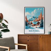 Meribel Travel Print Wall Art Meribel Wall Hanging Home Décor Meribel Gift Art Lovers Ski Art Lover Gift Meribel Print Skiing Wall Decor
