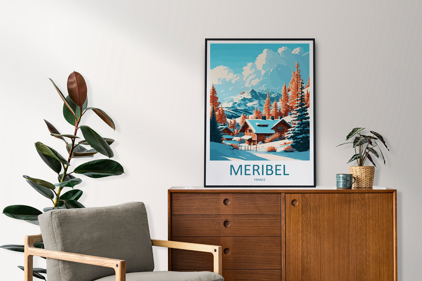 Meribel Travel Print Wall Art Meribel Wall Hanging Home Décor Meribel Gift Art Lovers Ski Art Lover Gift Meribel Print Skiing Wall Decor