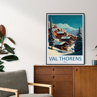 Val Thorens Travel Print Wall Art Val Thorens Wall Hanging Home Décor Val Thorens Gift Art Lovers Ski Art Lover Gift Val Thorens Print Ski